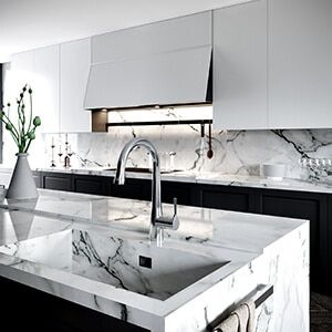 Pull-down kitchen faucet at home