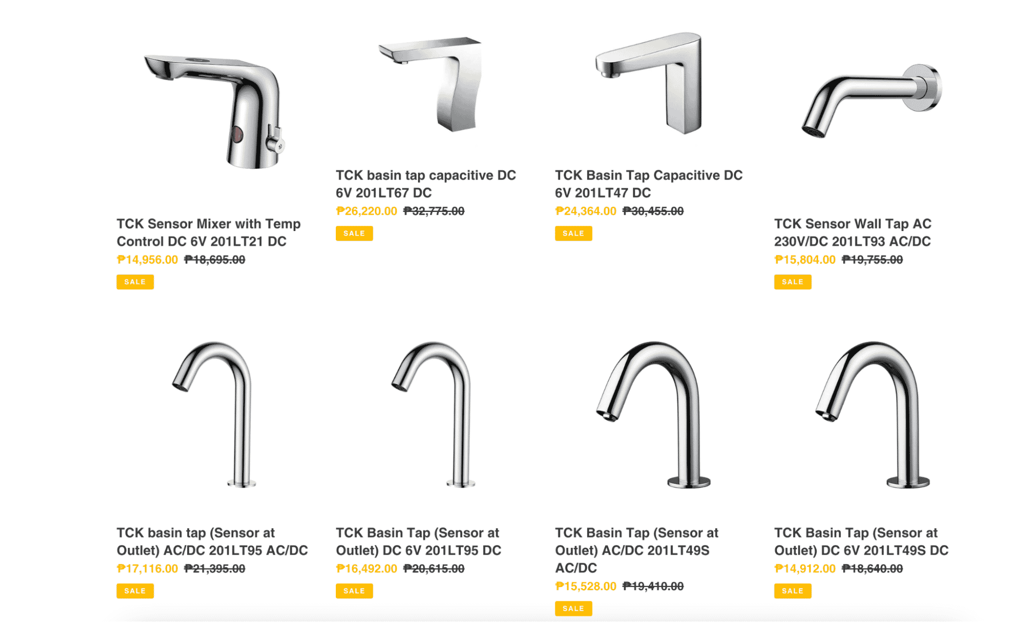 Grohe sensor tap faucets with their prices