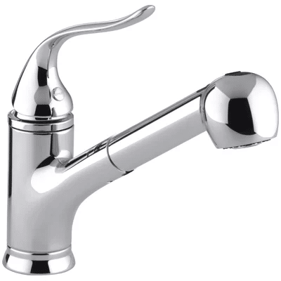 Coralais Pullout Single Handle Kitchen Faucet with Master Clean