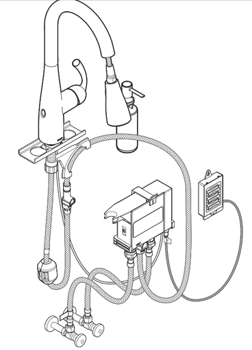 An illustration of the Moen MotionSense Faucet