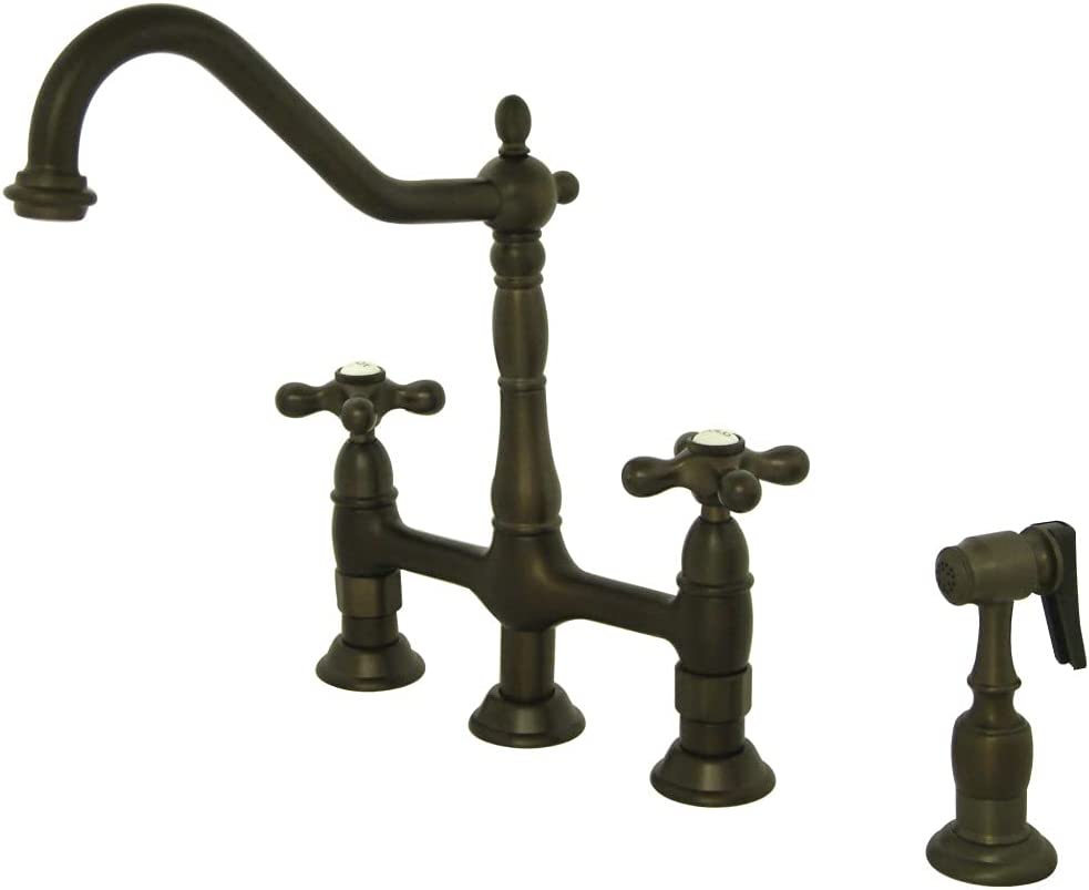 Heritage bridge kitchen faucet