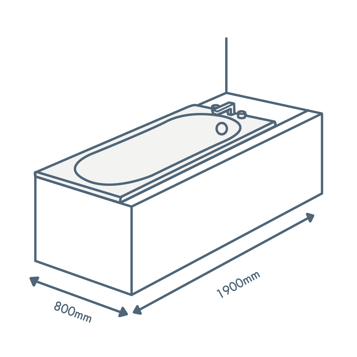 image of the roman tub with dimensions