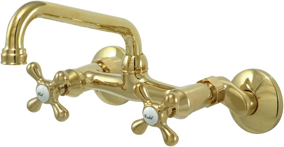 Victorian two-handle wall-mounted kitchen faucet
