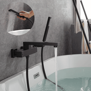 wall mount tub faucet with sprayer