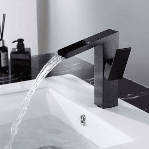 black waterfall faucet