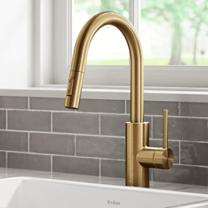 Brushed brass faucet