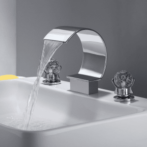 chrome waterfall bathroom faucet