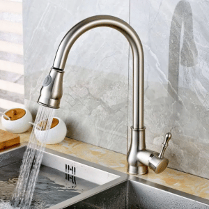 Brushed nickel faucet