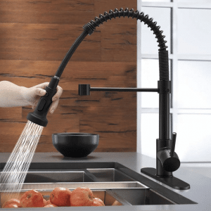 Matte black kitchen faucet