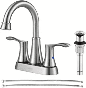 Swivel spout brushed nickel bathroom faucet