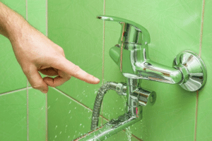 Leaking bathtub faucet