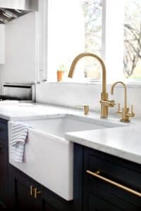 brass farmhouse kitchen faucet